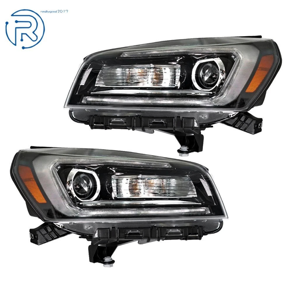 Set of 2 Black Housing LED Headlights for GMC Acadia (2013-2016)