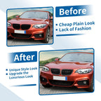 Pair Front Upper Bumper Grille for BMW 2 Series F22 Chrome Silver Tone