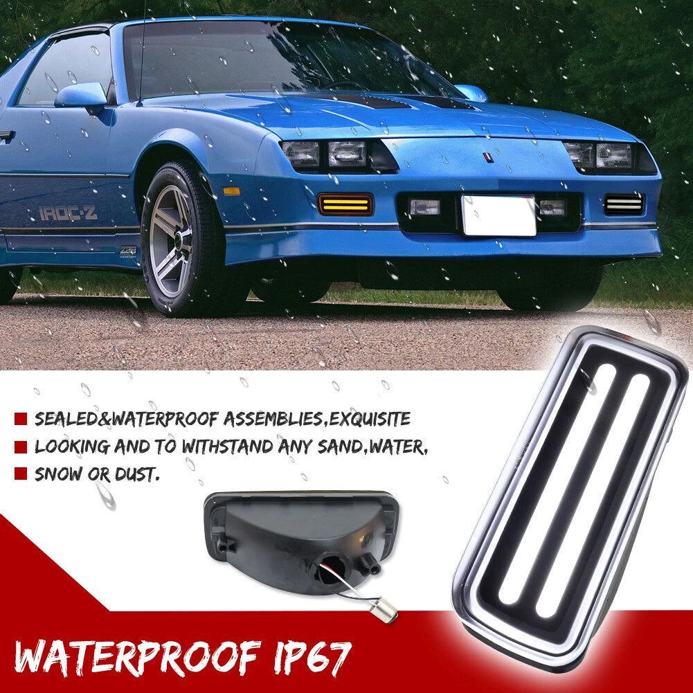 2PC Switchback LED Front Turn Signal Light for Chevy Camaro (1985–1992)