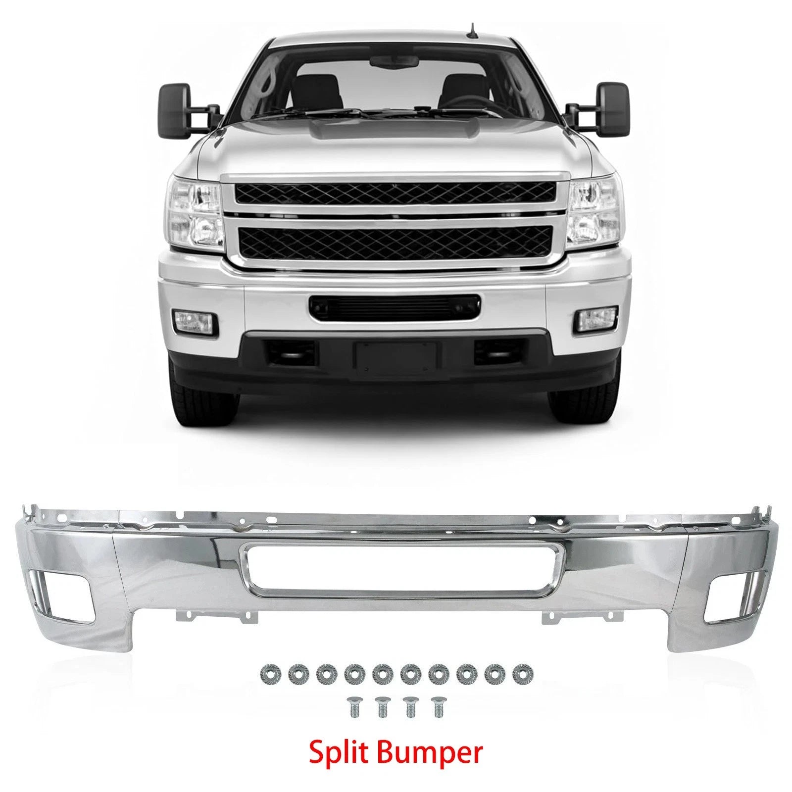 Chrome Front Bumper for Chevy Silverado 2500 3500 HD (2011–2014)