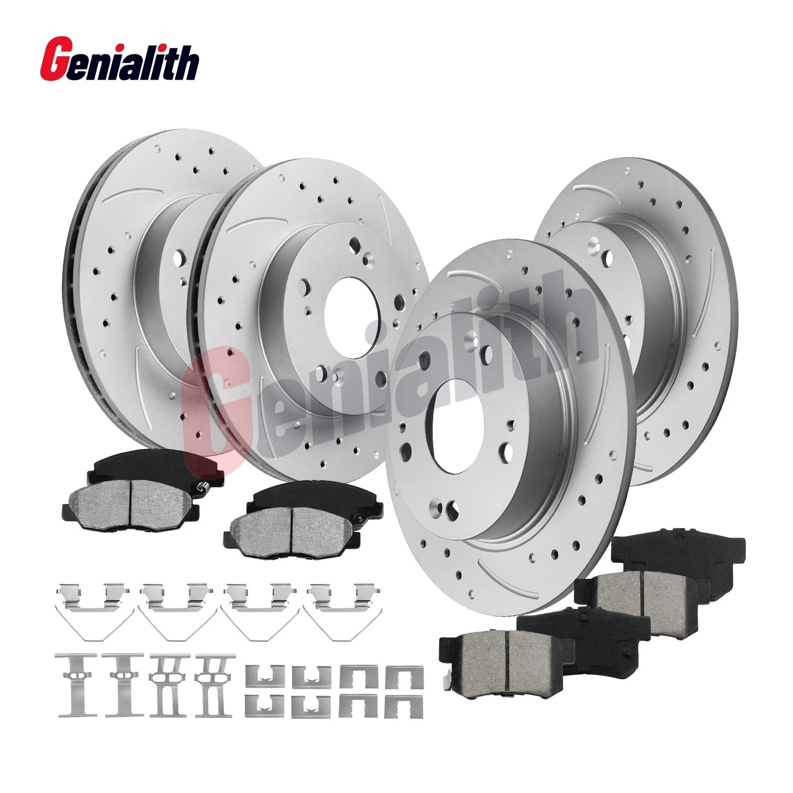 Front Rear Drilled Disc Brake Rotors & Pads for Honda Civic (2006–2011)