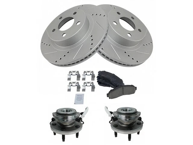 Front Brake Pad, Rotor & Wheel Hub Kit for Mazda B4000 (2003–2009) QS256ZV