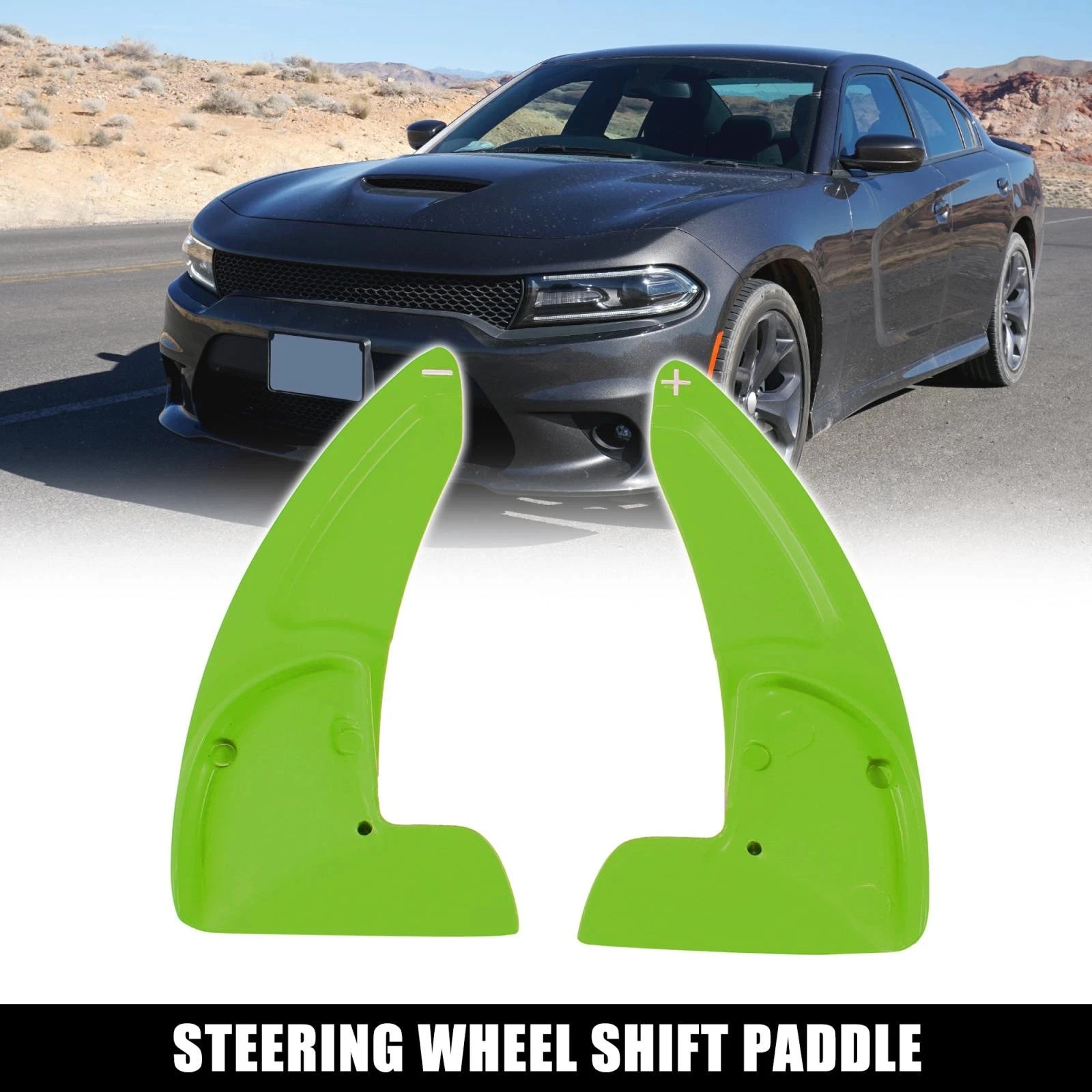 Pair Green Steering Wheel Paddle Shifter Cover for Dodge Charger Challenger (2015–2023) 745065577882