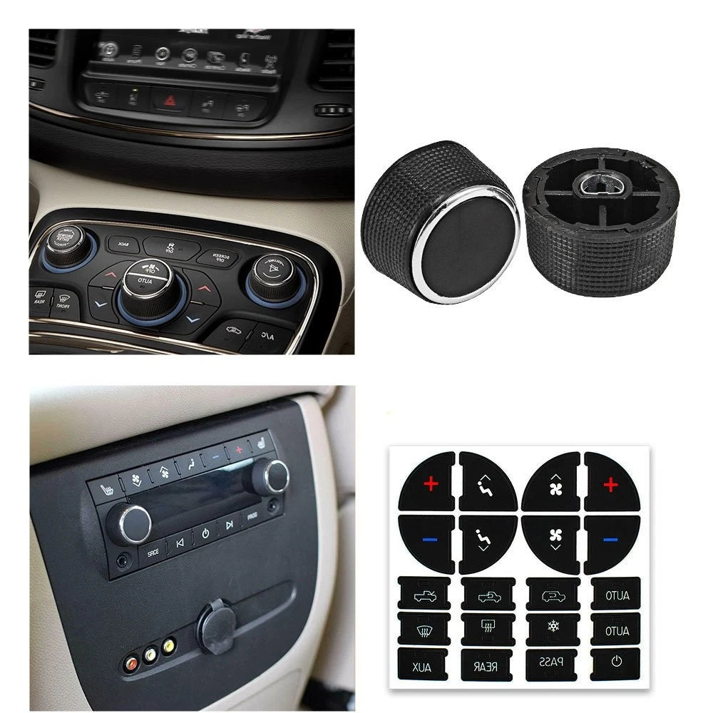 2X Rear Audio Control Radio Knob Button Decal for
