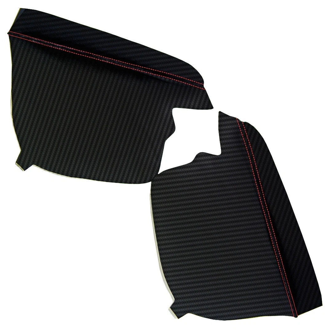 2X Door Armrest PVC Carbon Fiber for Honda Odyssey (2011–2017) Red Stitch