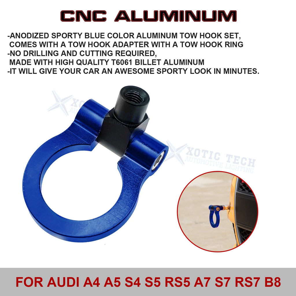 Anodized Alloy Blue Track Racing Tow Hook for Audi A4 A5 A7 B8 (2010-2018)