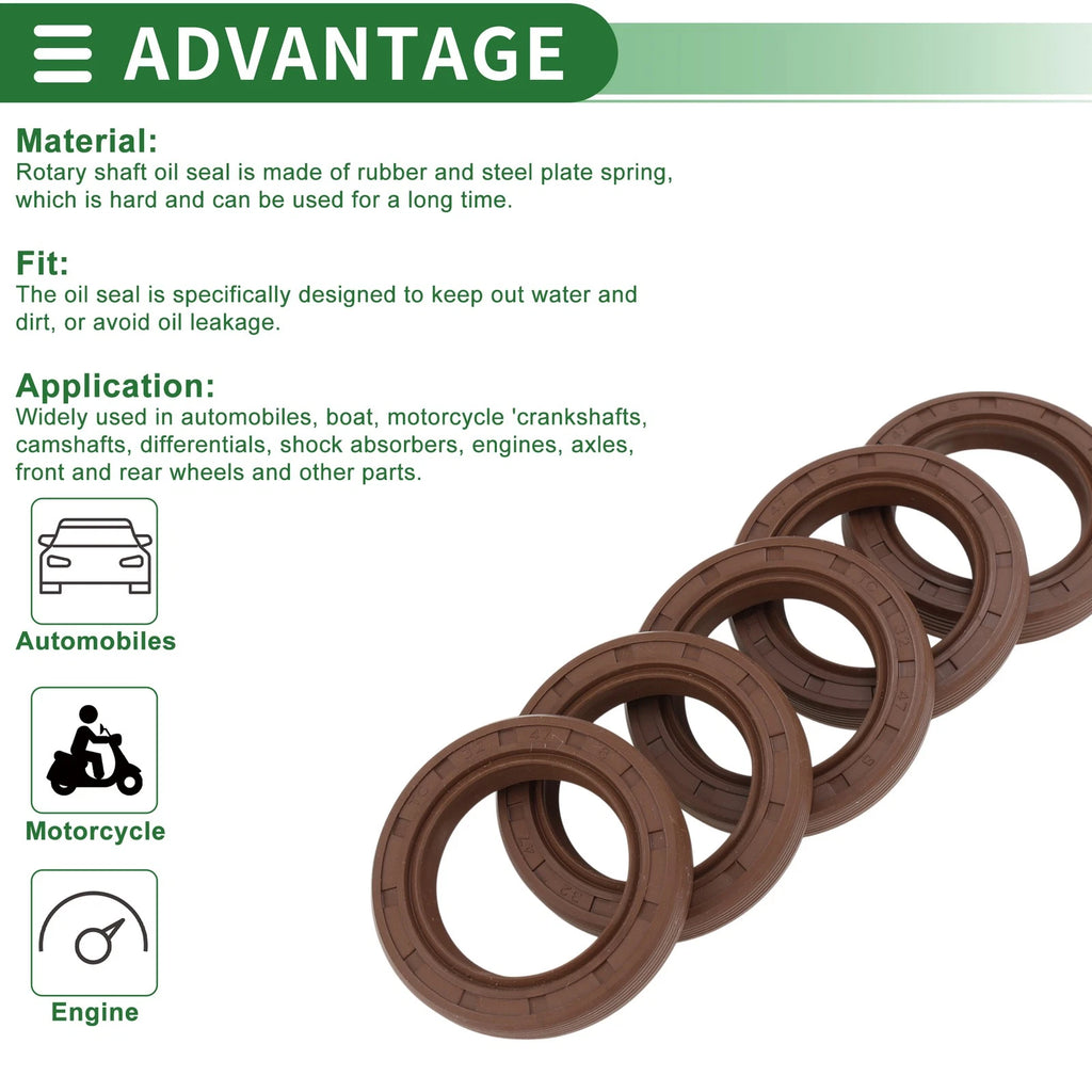Set of 5 Oil Seals FKM Rubber 32x47x8mm for Various Models 