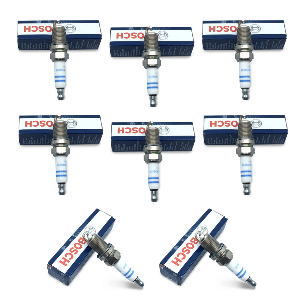 8X Bosch Double Platinum Spark Plugs for BMW E60 E63 E64 E65 E66 E53 (2001–2010)