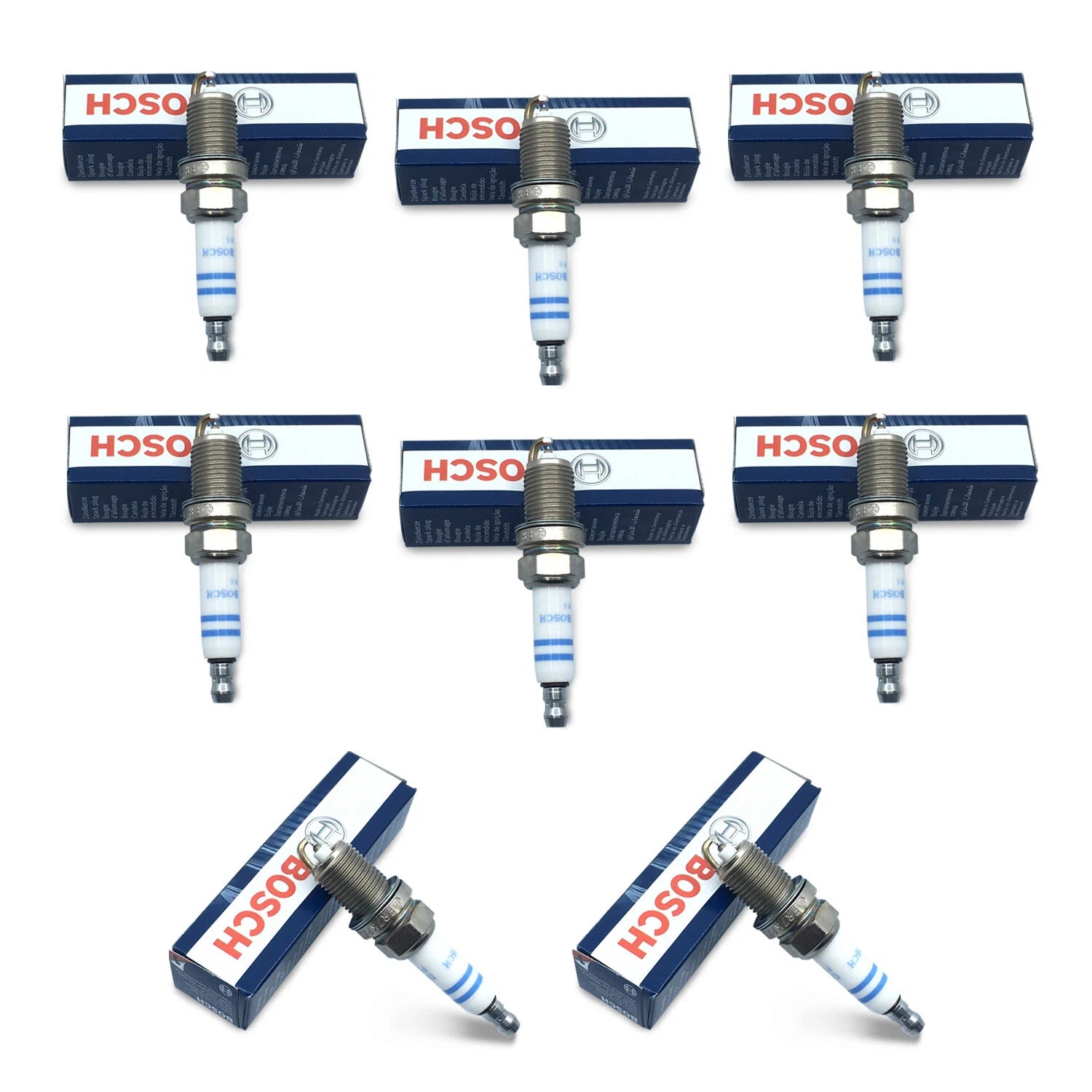 8X Bosch Double Platinum Spark Plugs for BMW E60 E63 E64 E65 E66 E53 (2001–2010)