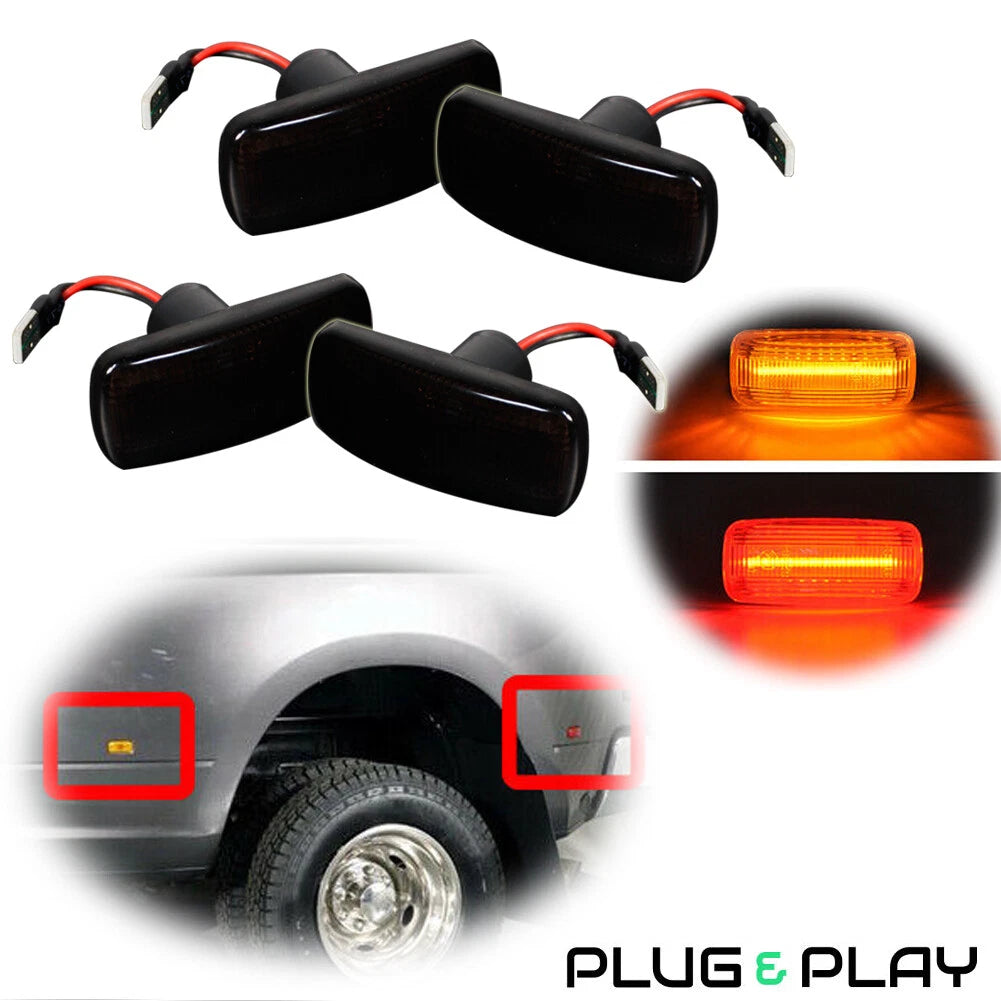 Amber Red Smoked Fender Side Marker Lights for RAM Double Wheel (2010–2018)