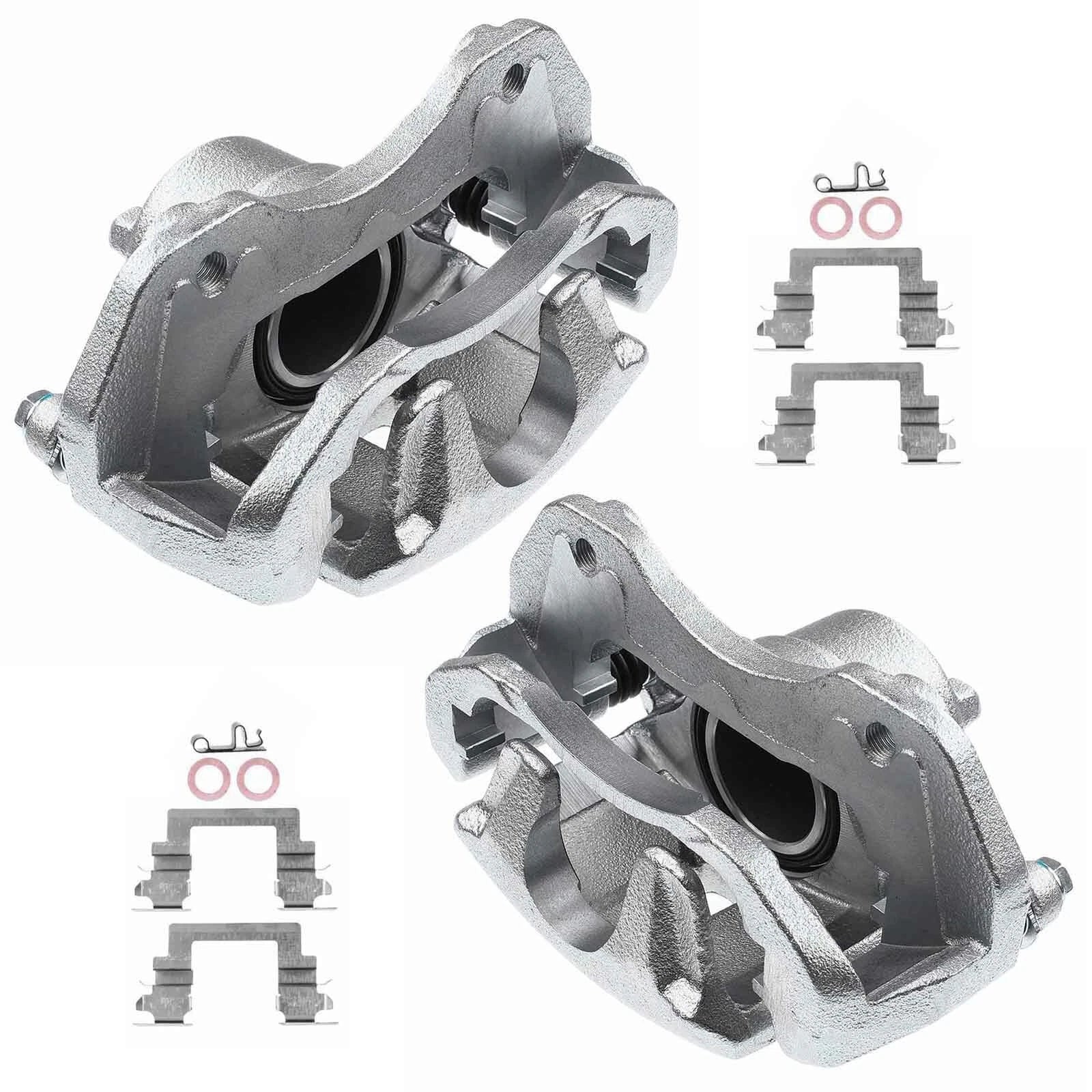 Pair Front Brake Calipers with Brackets for Mitsubishi Outlander Lancer (2003-2023)