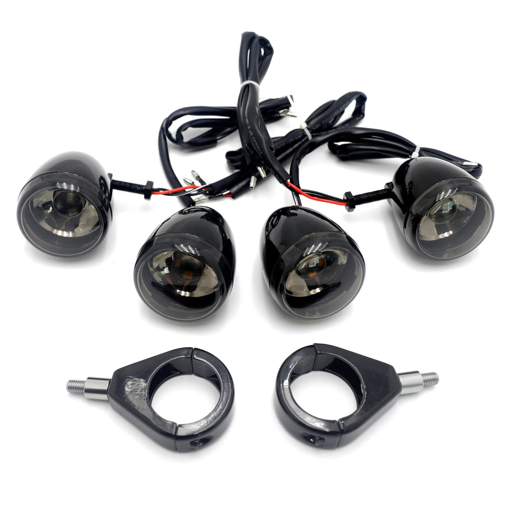Smoke Lens Turn Signals Kit for Harley Davidson Bullet (41mm)
