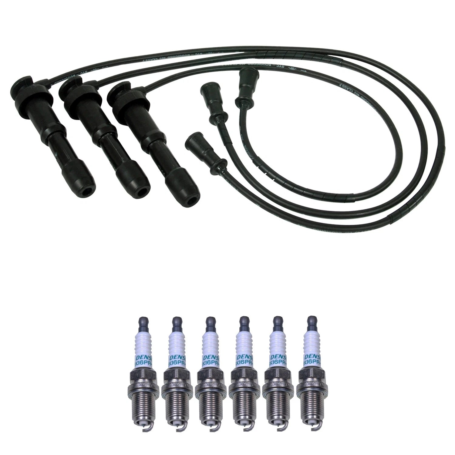 NGK 7mm Wire Set & Denso Iridium Spark Plug Kit for Sedona XG300 (2002–2006)