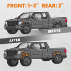 Adjustable 3" Front 2" Rear Lift Kit for Chevy Tahoe GMC Yukon (2000–2006)