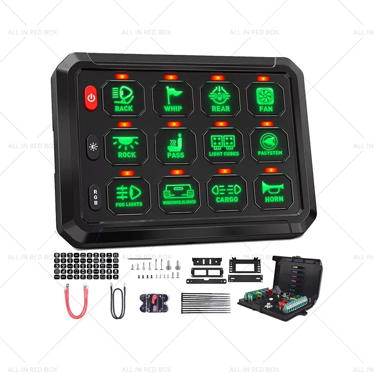 12 Gang Auxiliary LED Control Panel for Truck SUV UTE (12V 24V)