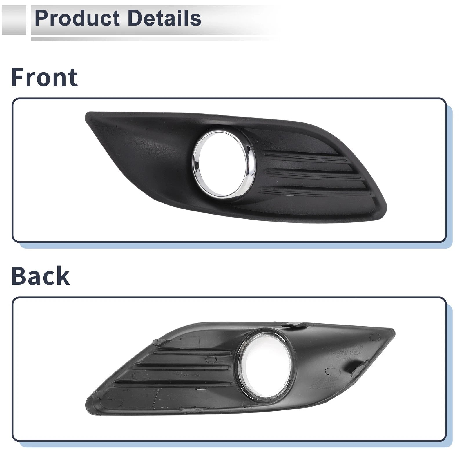 1 Pc Fog Light Grill for Ford Focus Mk2 (2009–2012) Black