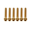 Set of 6 Titanium M6x55mm Torx Head Flange Screws for Motorcycle Bike