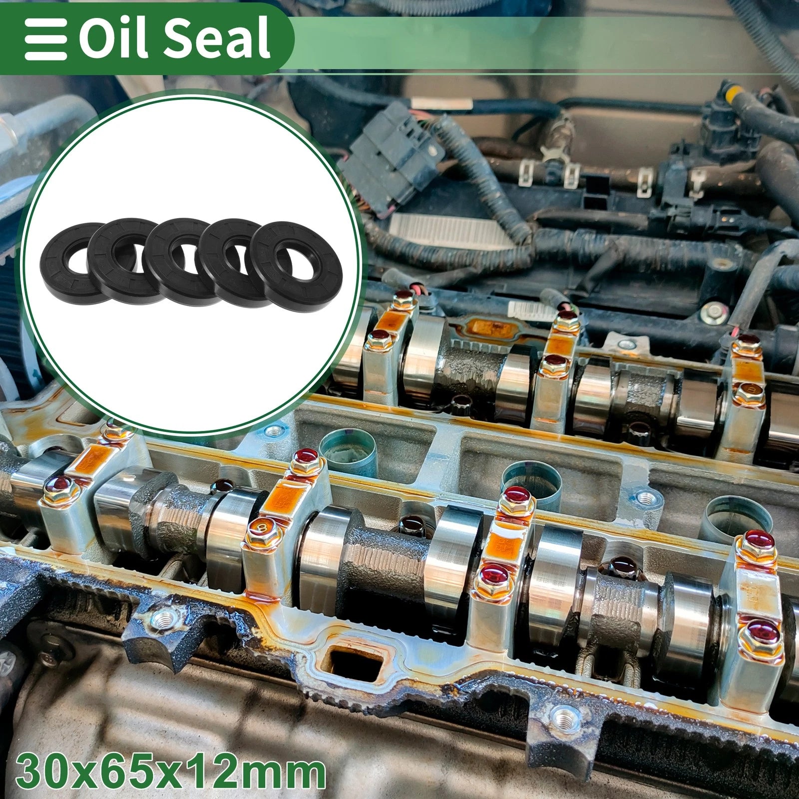 Set of 5 Oil Seal Rotary Shaft Seal NBR Rubber 30x65x12mm