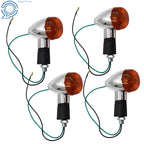Set of 4 Chrome Motorcycle Turn Signal Lights for Honda Suzuki Yamaha