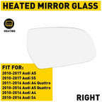 Heated Right Side Mirror Glass w/ Backing for Audi A5 A3 S5 A4 Quattro (2008–2016)