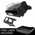 Chopped Trunk Backrest Pad Rack Mount for Harley Touring Road King (2009–2013)