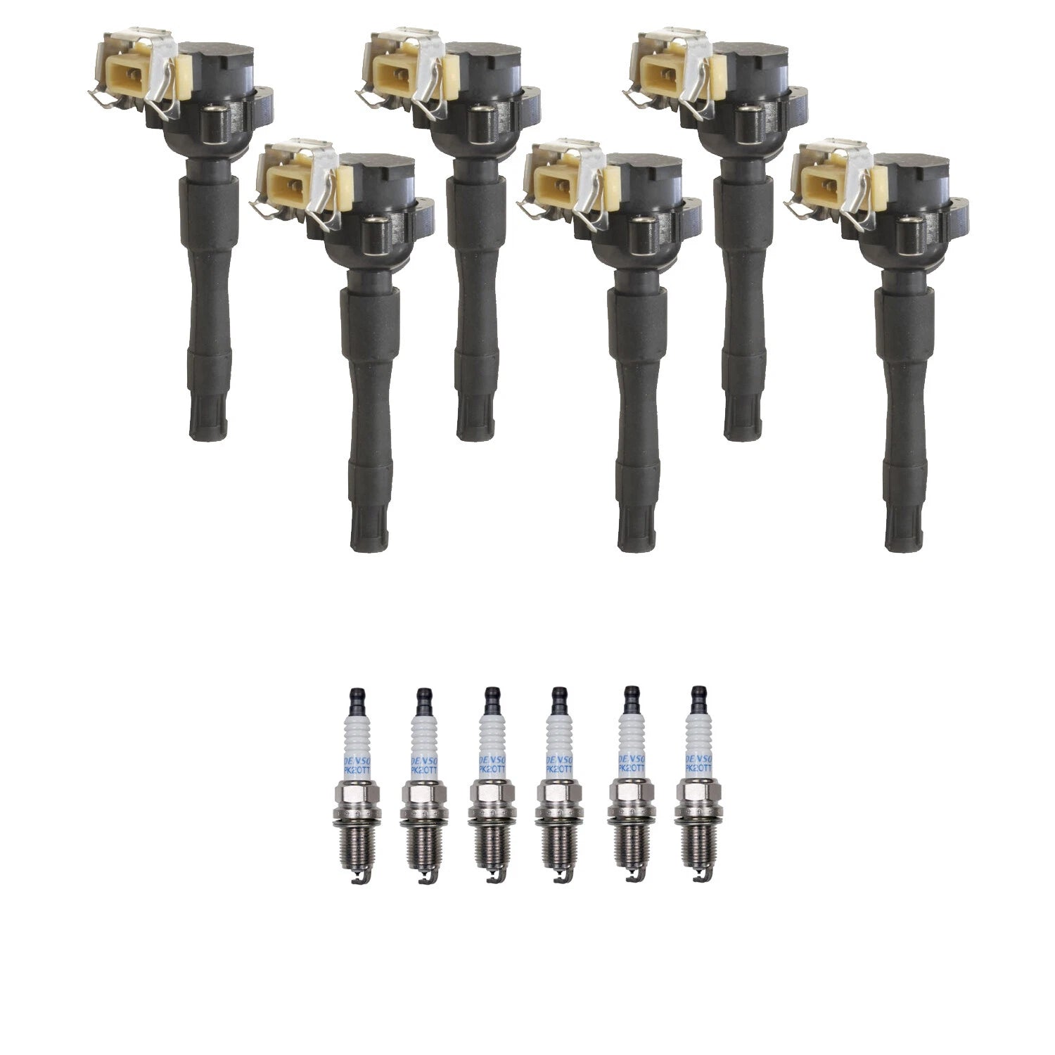 Set of 6 Ignition Coils & Denso Platinum Spark Plugs for BMW X5 Z3 (1995–2006)