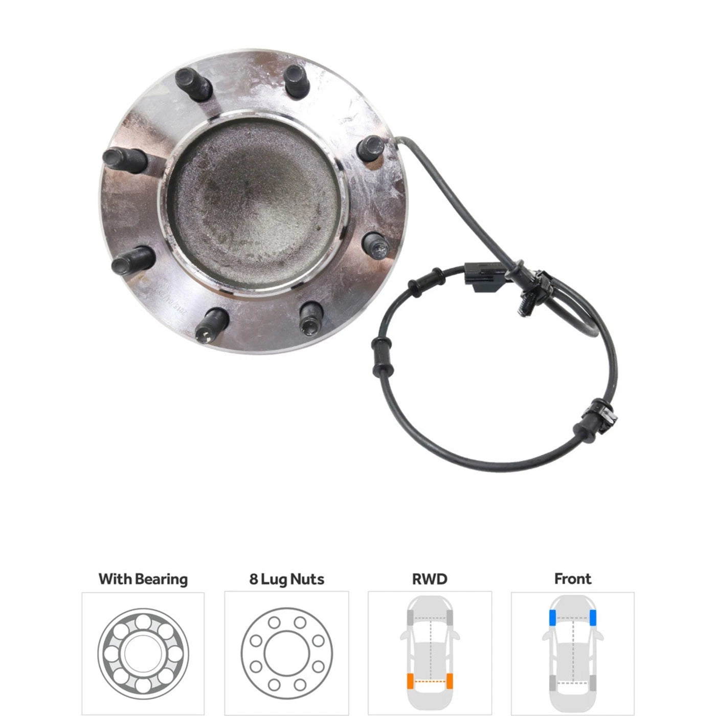 Wheel Hubs for Dodge Ram 2500 (2003–2005) Front LH & RH with Bearing & Sensor