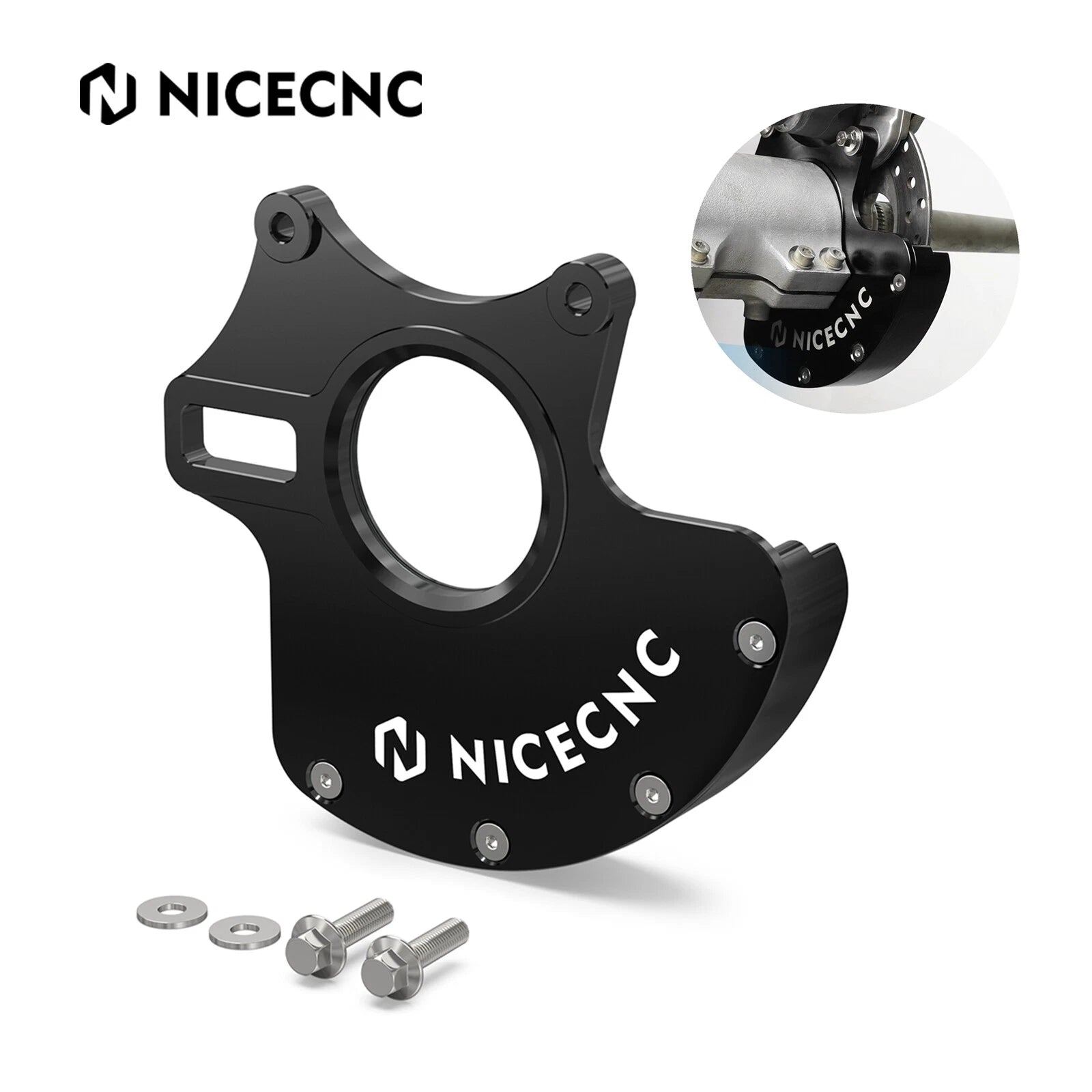 Rear Caliper Bracket Rotor Guard for Honda TRX450R/TRX450ER (2006–2014) Black