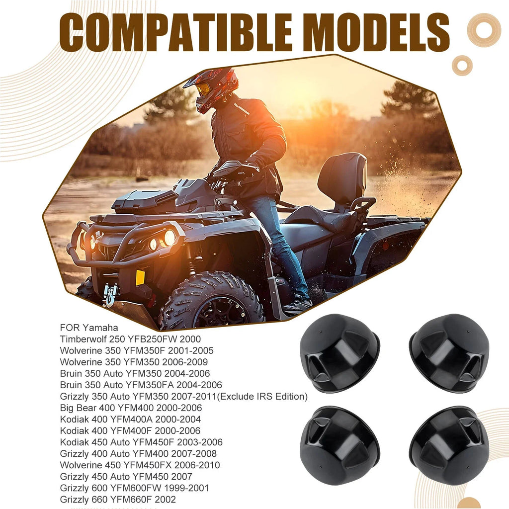 4X Wheel Center Cap for Yamaha Grizzly Bruin Kodiak (1986–2009)
