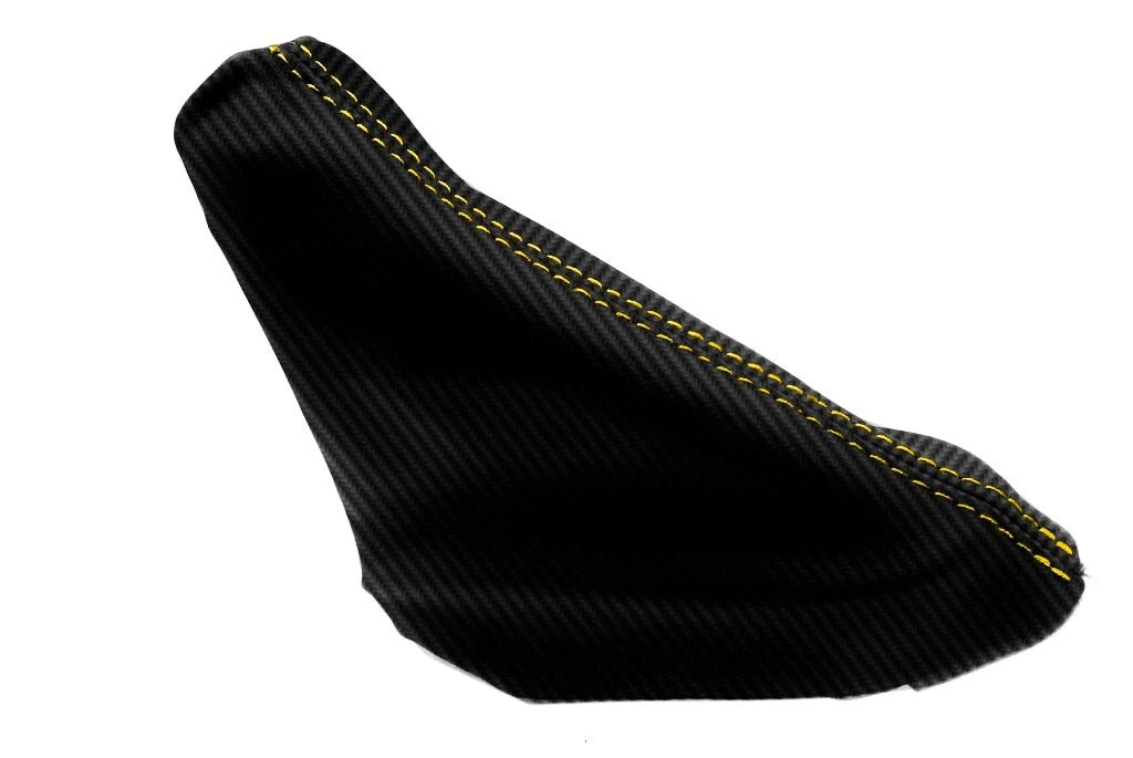 E Brake Boot Cover for Ford Focus (2000–2007) Carbon Fiber Yellow Stitch