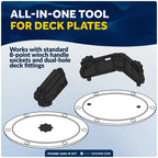 Adjustable Universal Deck Plate and Fill Key with Floating Red Keychain