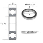 Deep Groove Ball Bearing 6919VV for Scooter Skateboard (95x130x18mm)