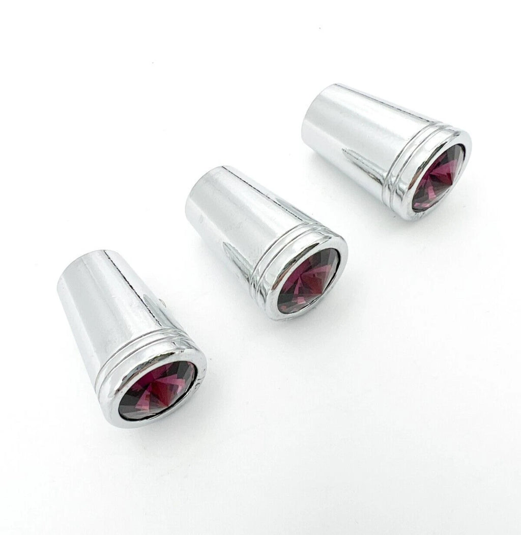 Mini Toggle Switch Extension Chrome Metal Purple Crystal for Kenworth (Set/3)