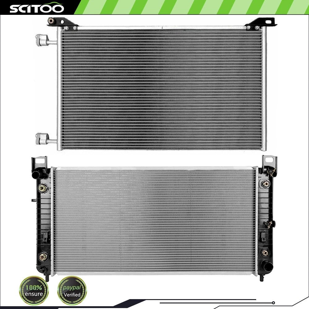 Radiator and AC Condenser for Chevrolet Silverado 2500 (1999–2004), Hummer H2 (2005–2009)