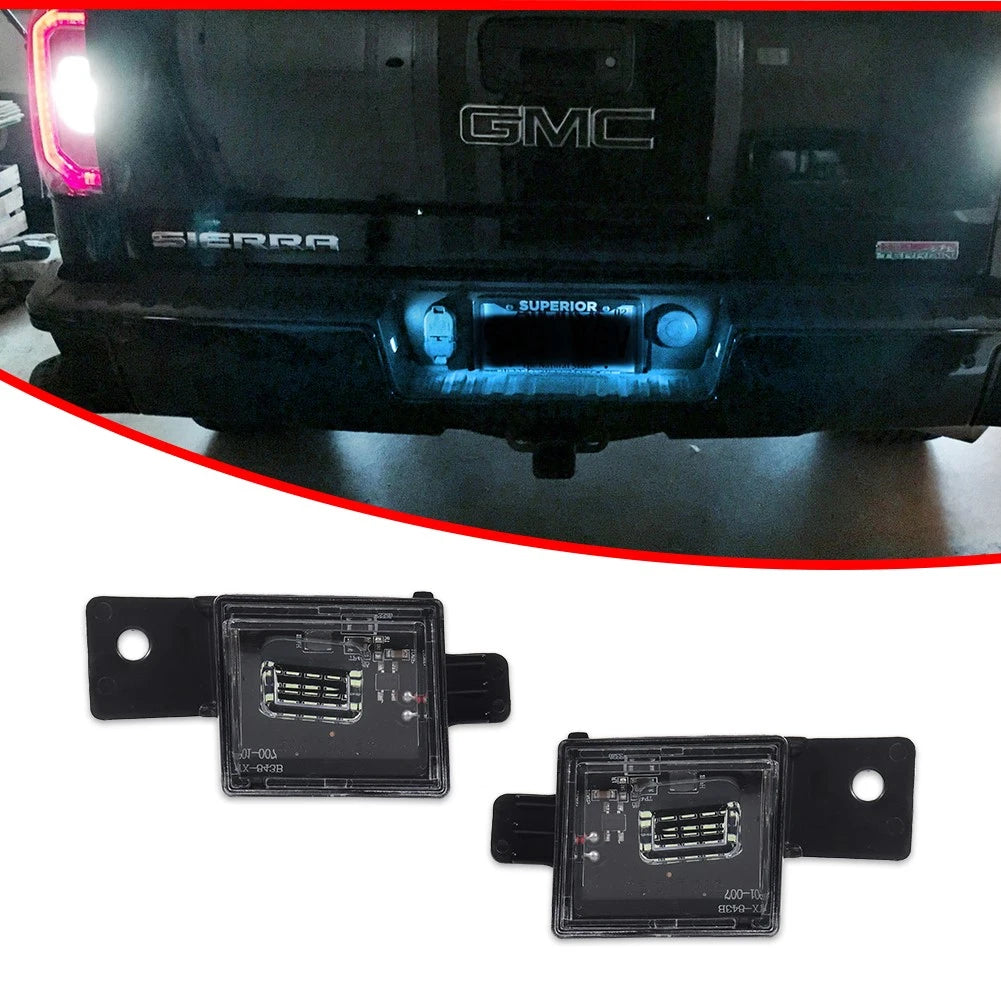 LED License Plate Lights for Chevy Silverado GMC Sierra 1500 2500 3500