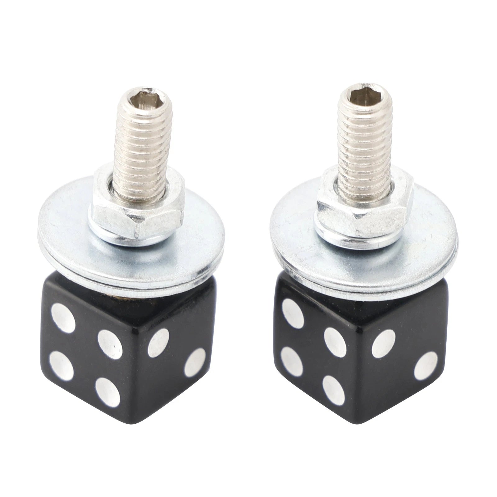 Set of 2 M6 Plastic License Plate Frame Screws Bolts Black for Universal