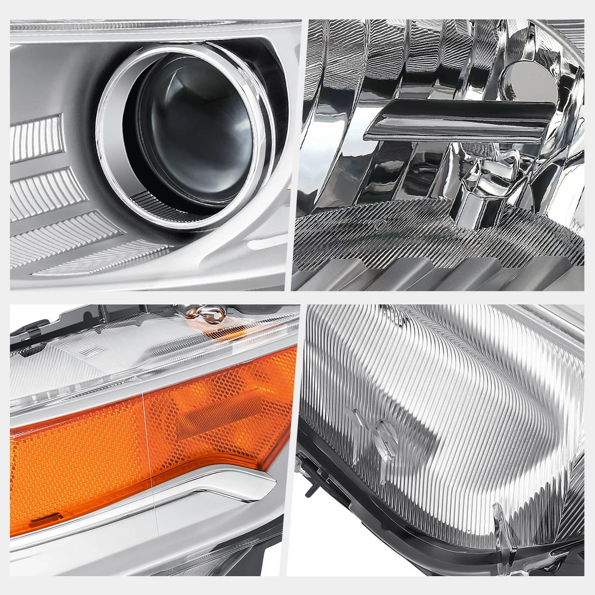 Left Side Projector Headlight Lamp for Acura TL (2009–2011) Chrome/Amber