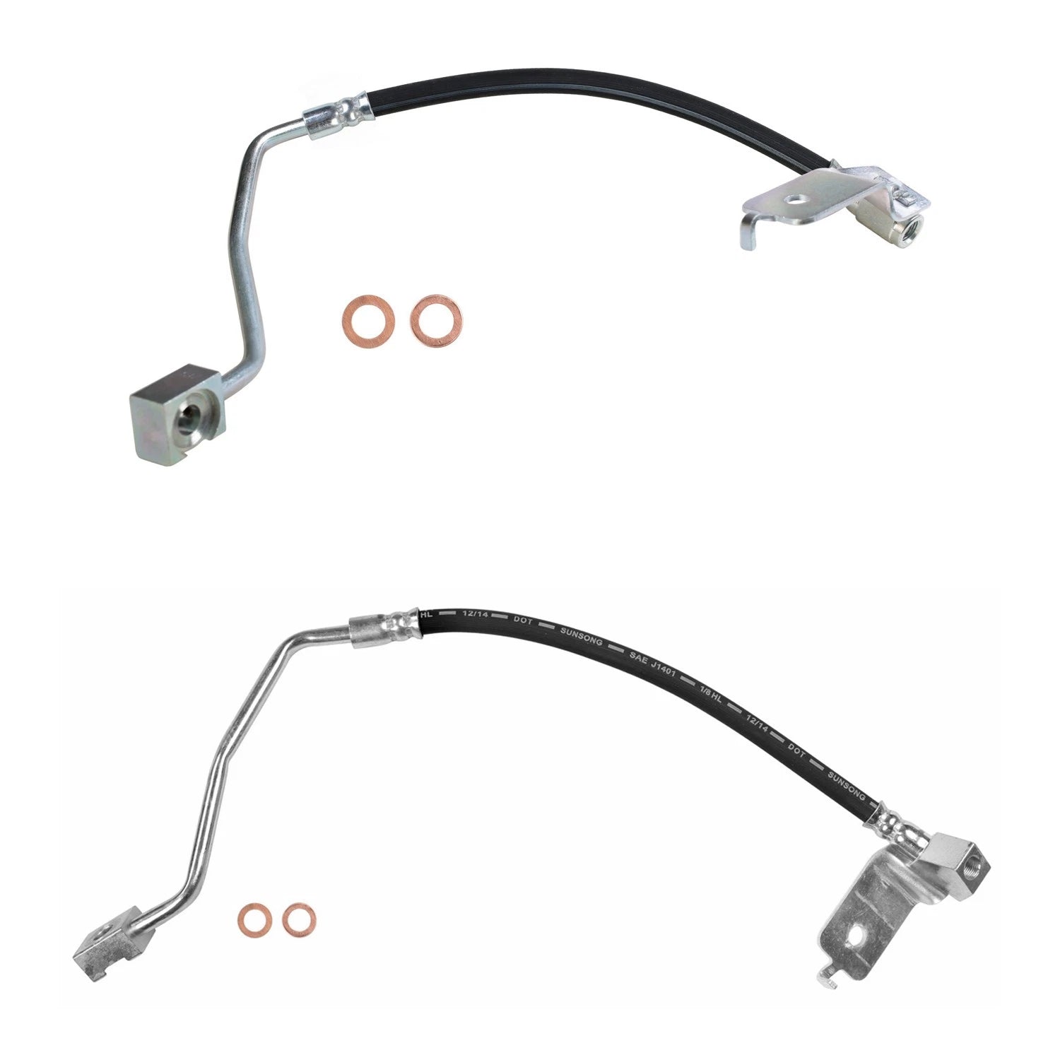 Sunsong 2X Rear Brake Hydraulic Hose Kit for Ford Mustang (1996–1998)