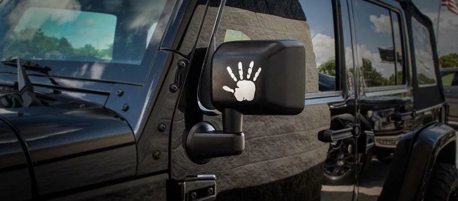 Waving Hands Emblems Badges Pair for Jeep Wrangler JL JT JK (2007–2023)