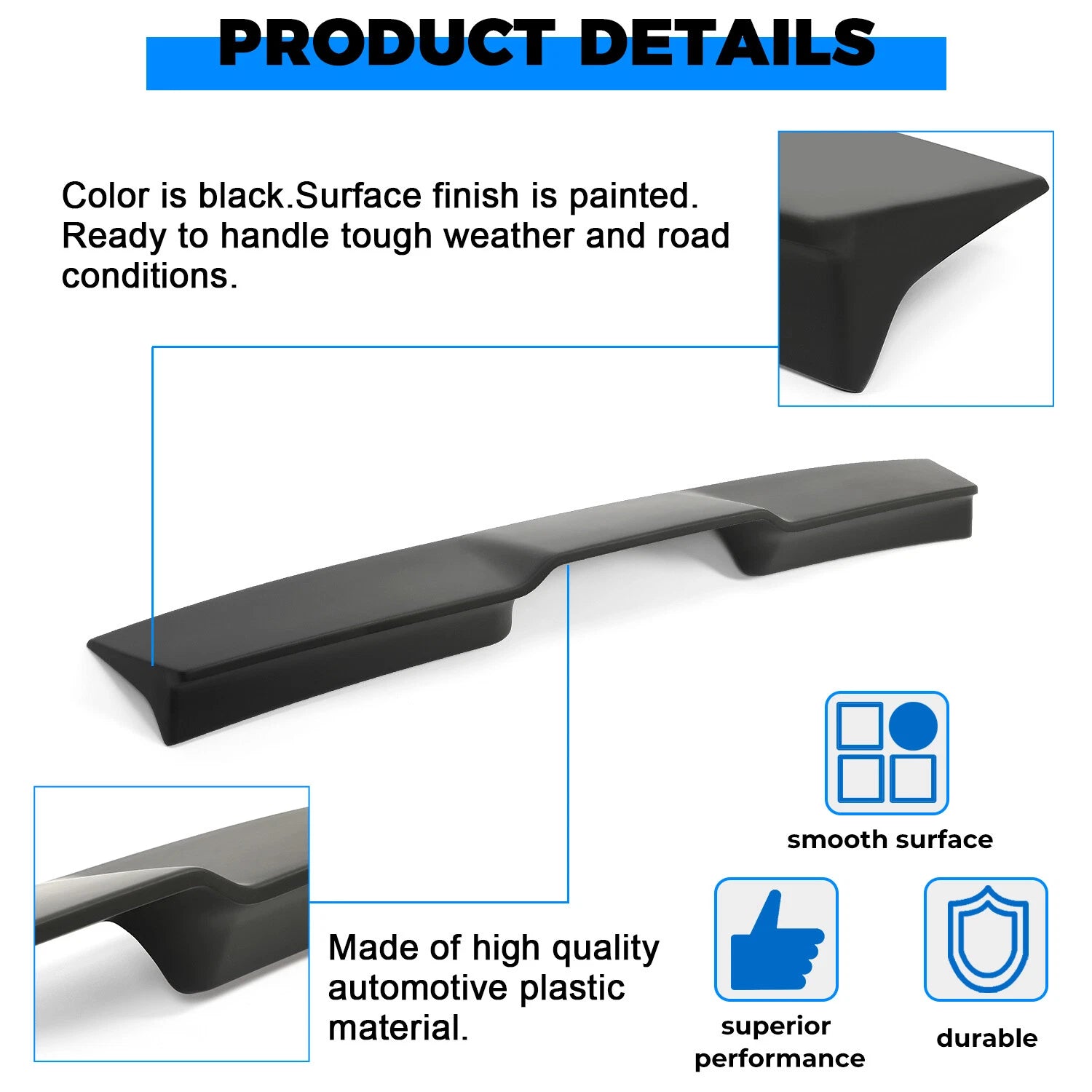 Matte Black Truck Cab Spoiler for Ford F-150 (2009–2014)