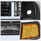 F-Shape LED DRL Switchback Headlights for Chevy Blazer/S10 (1998–2004)