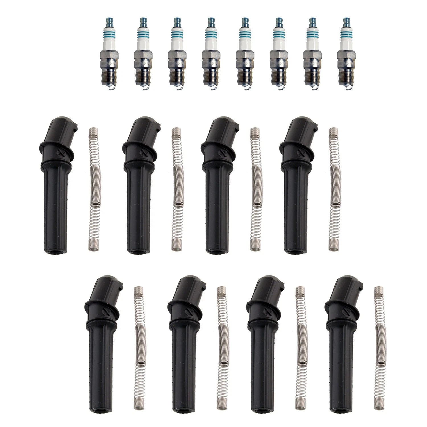 Set of 8 Denso Iridium Power Plugs & NGK Ignition Coil Boots for E-250 F-150 F-250