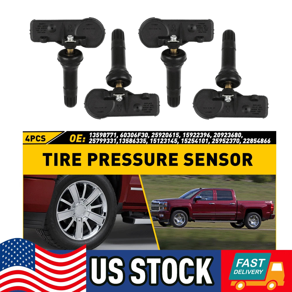 Set of 4 TPMS Tire Pressure Monitoring Sensors for Chevy GMC