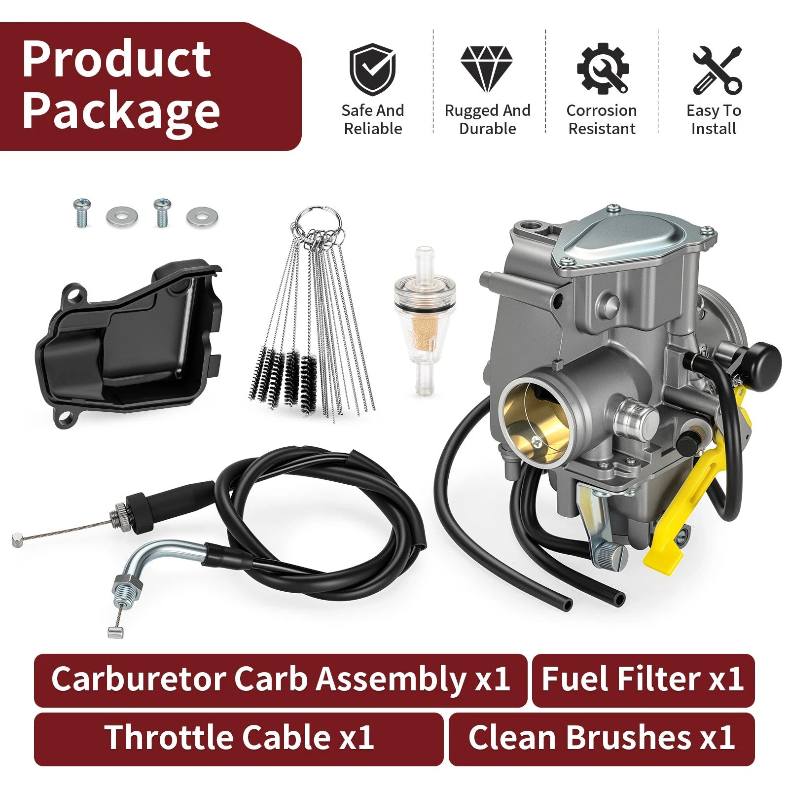 Carburetor with Throttle Cable Kit for Honda TRX300EX Sportrax 300 (1993–2008)