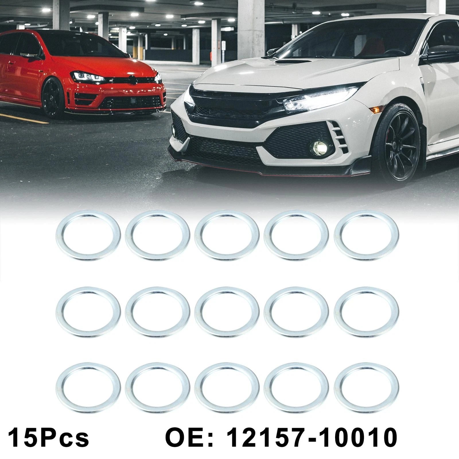 15pcs M18 Engine Oil Drain Screw Gasket 12157-10010 for Toyota Corolla (1971–1974)