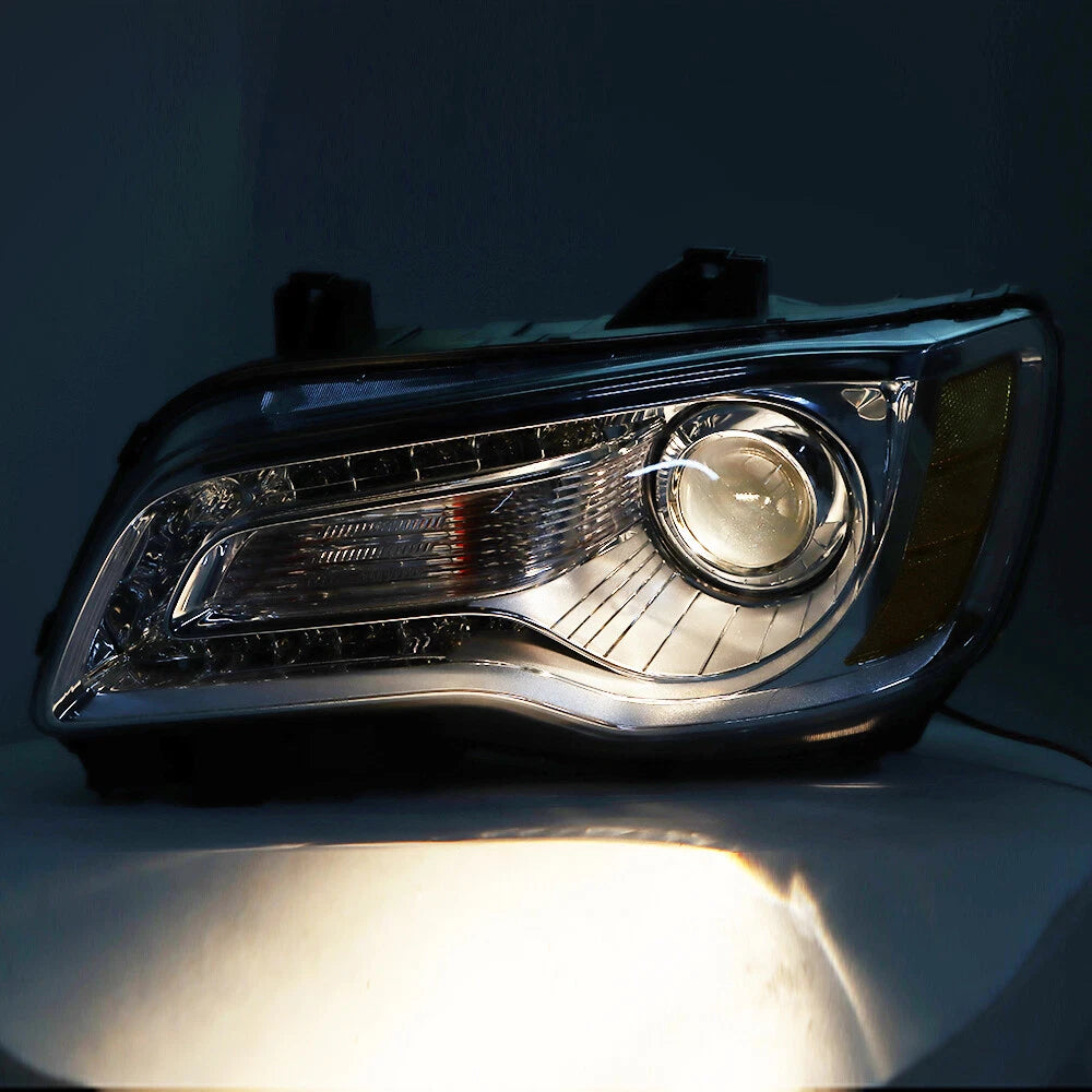 Set of 2 Halogen Headlights Assembly for Chrysler 300 (2011â2014) Chrome