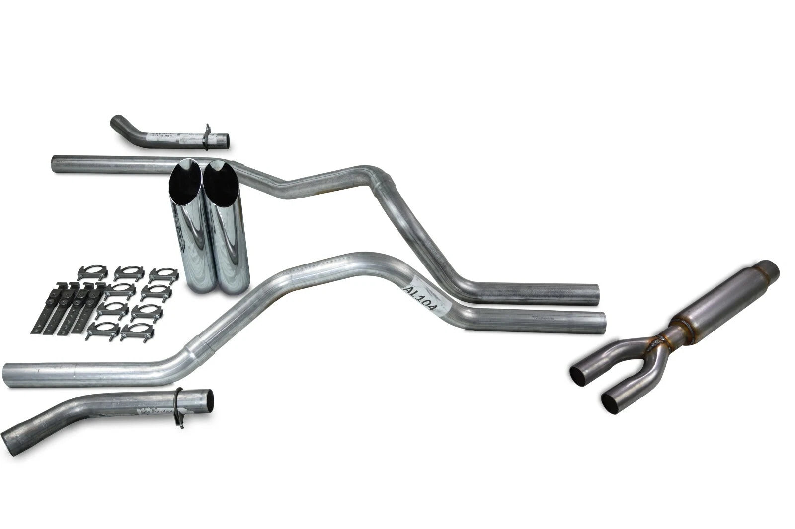 2.5" Dual Exhaust Kit for Ford F-150 (2004–2014) - Glasspack, Corner Exit, Slash Tips