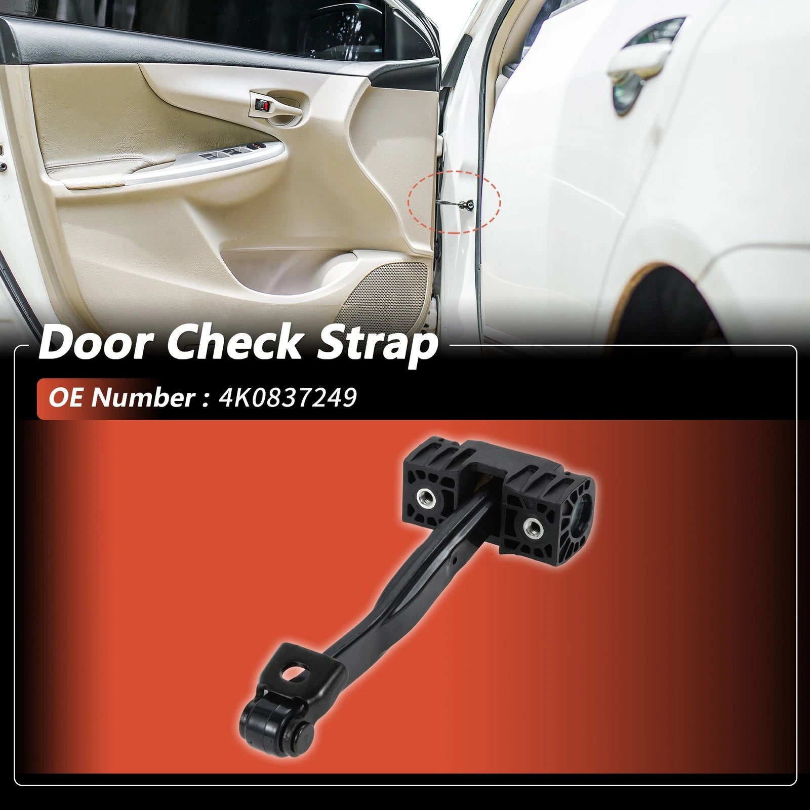 Front Door Check Strap for Audi A6 (2020–2024) 4K0837249