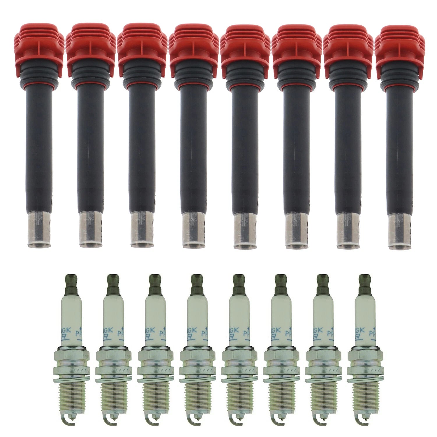 Set of 8 Ignition Coils & NGK Laser Platinum Spark Plugs for Audi A6 Quattro S5 V8