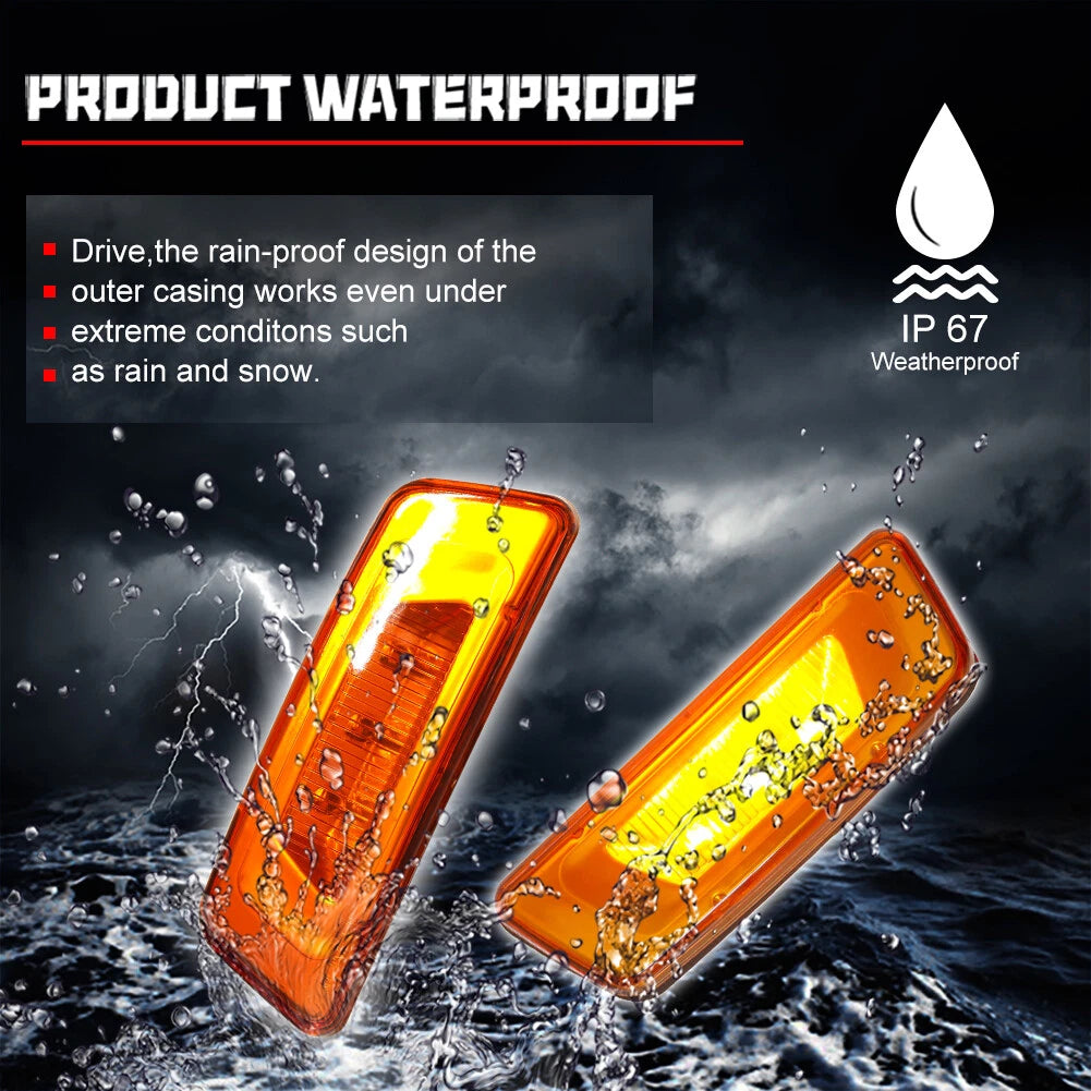 Amber LED Wheel Fender Side Marker Lights for Kenworth T680 (2016–2023)